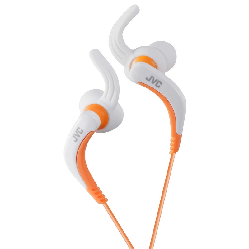 JVC HAETX30W Extreme Fitness Headphones, White/Orange - Image 1